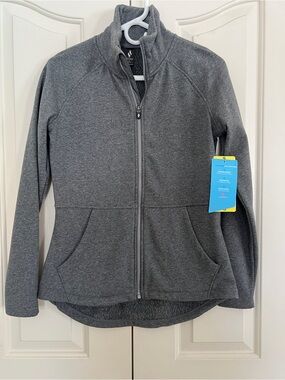 Skechers Women's Gray Full-Zip Activewear fleece inside Jacket size Small